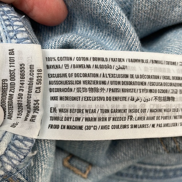 Abercombie & Fitch Jeans Women's 0 Regular Boyfriend Straight Distressed Cotton - Picture 15 of 16